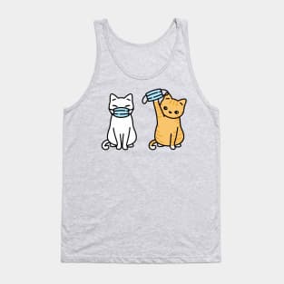 cat kitten face mask covid 19 coronavirus Tank Top